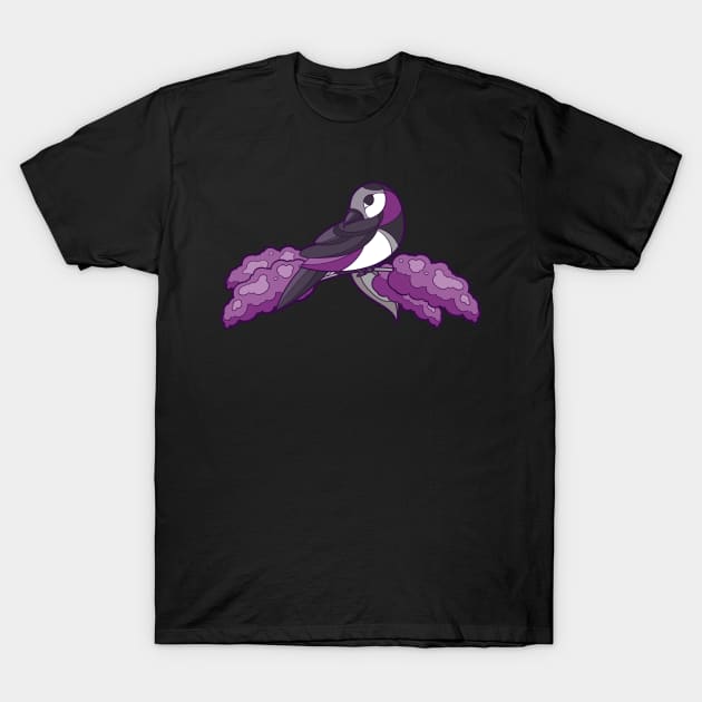 Pride Birds - Asexual, Demisexual, Grey-Asexual T-Shirt by wanderingkotka